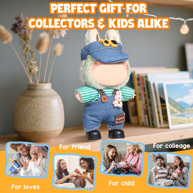 AICase for Labubu Clothes/for Labubu Outfits,Clothes Set for 17cm Lububu Doll,3 Piece Set Hat Clothing for LA BUBU, Boys and Girls Stylish Adorable Dolls Clothes Accessories (No Doll)_05 - Image 5